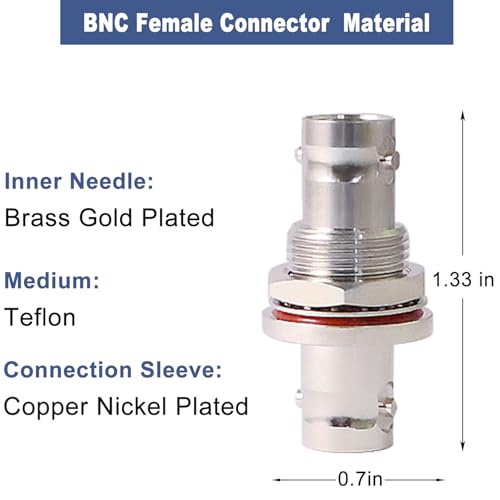4 Pack Conectores BNC Hembra a Hembra con Tuerca miniatura 3