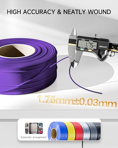 Image of Creality PETG Filament Refill 1.75mm 3D Printer Filament, 1kg (2.2lb) Refilament for Bambu Lab Reusable Spool, Dimensional Accuracy ±0.03mm, Purple