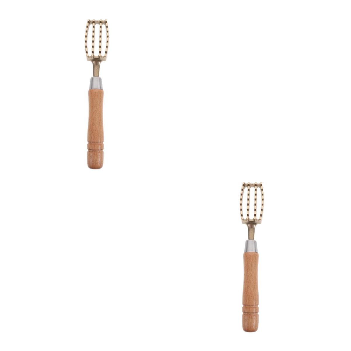 PRETYZOOM 2 Piezas cepilladora de Escamas de Pescado removedor de Piel Herramienta y Tirador Madera Mango de Madera removedor de Escamas de Pescado removedor de Escamas de mariscos latón
