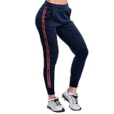 GYM AESTHETICS Damen Training Sporthose Sweatpants Jogginghosen Baumwoll Stretch Bequem mit Bündchen Reißverschlusstaschen, Training und andere Sport in Marine (M)