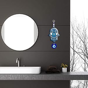 Hamsa Blue Good Luck Hand-Shaped Home Blessing Wall Hanging Decor Evil Eye Protection Amulet Hamsa Blue Good Luck Hand Shaped Home Blessing Wall Hanging Decor Evil Eye Protection Amulet