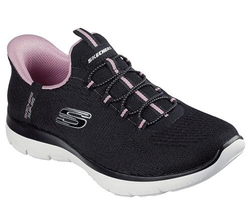 Skechers Women's Summits-Dream Chaser Hands Free Slip-Ins Sneaker, Black/Mauve, 9 Wide - image 1