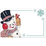 Vintage Christmas Snowman Gloss Enclosure Cards/Gift Tags - 3.5in. x 2.25in. - 50/Pack (1 Pack)
