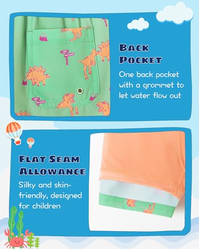 Image of SURF CUZ Boys Swim Trunks with Boxer Brief Liner Toddler Boy Stretch Swimsuit Shorts Quick Dry Swimming Trunks Bathing Suit