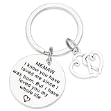 Ahaeth Jewelry Memaw Gifts Keychain for Women Worlds Best Memaw Ever Key Chains Present for a Memaw Keyring to My Memaw Keychain, Silver