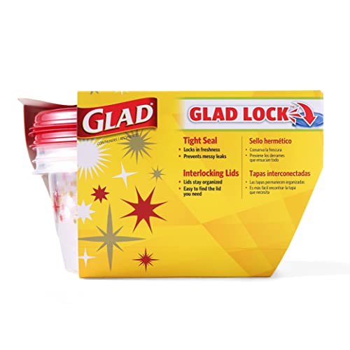 Gladware Big Bowl Large Round Holiday Edition Food Storage Containers With Lids | 48 Oz Holiday Containers With Red Star Design, 3 Count Set | Airtight Food Storage Containers For Food #TOP5