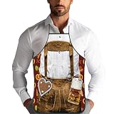 HSYTEK Oktoberfest Grillschürze für Männer und Frauen, 80 cm Wasserdichtes Kreative Kochschürze Lustig, Grill schürze für Männer Freund Geburtstag Vatertag Schürze Geschenk (Braun 1)