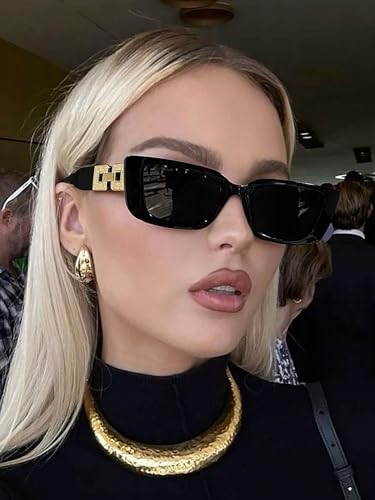 100-Pack Wholesale Square Sunglasses with Golden Accessories - Bulk Cat Eye Small Square Frame Shades for Resellers2