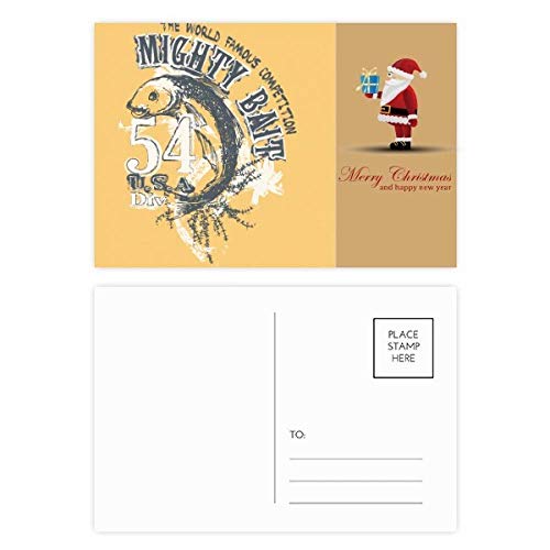 Cartes postales motif poisson et appâts de Père Noël pour décorer votre table