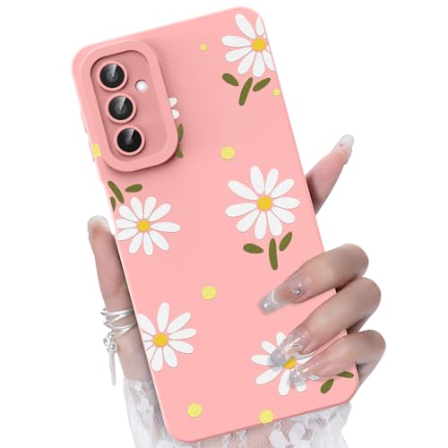 CASBST for Galaxy A15 5G Phone Case, White Small Daisy Pattern, Pink