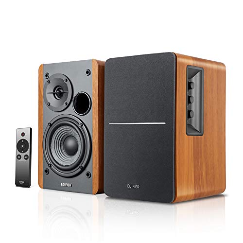 Edifier R1280Ts Verstärke Lautsprecher - 2.0 Stereo Aktive Nahfeldlautsprecher - Studio Monitor Lautsprecher - 42 Watts RMS mit Subwoofer Ausgang - Holzgehäuse, Braun