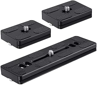 CAMOLO 3 Pack Quick Release Plate Arca Swiss 50mm+120mm, Metal Universal Quick Release Plate with 1/4" Screw Tripod Mount Plate for Arca Swiss Standard Clamp for DSLR Camera Ball Head Tripod
