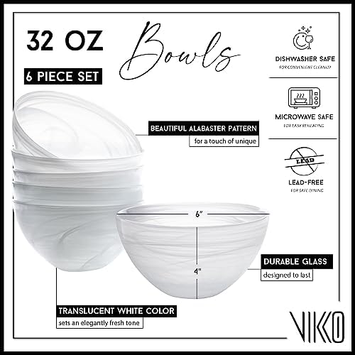 Set Di 6 Piatti Piani In Vetro Alabastro Nero - 27,9 Cm, Design Marmorizzato A Spirale, Lavastoviglie