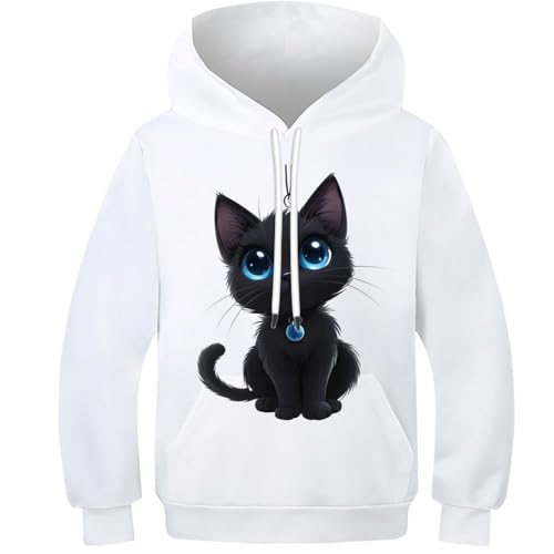 Sweat-shirt à capuche chaton pour ado vêtement confortable 3D