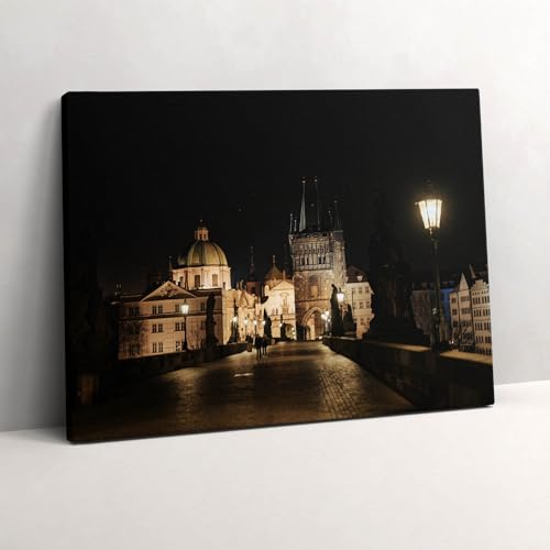 Grand Tableaux 80x60cm Wallfluent haute définition Pont Charles Prague