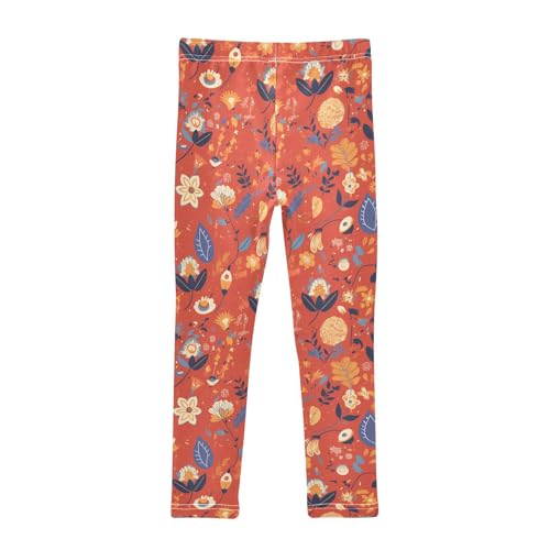 Floral Kids Girl's Cotton Pants Stretch High Waisted Leg Yoga Pants Exercise2
