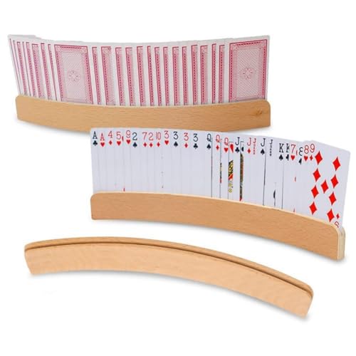 Fenglin-joy Soporte para Naipes,1pcs Titular de La Tarjeta de Juego Titular Naipes Madera Soporte para Niños, Adultos, Personas Mayores, Discapacitados Spielkartenhalter