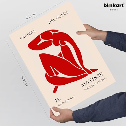 Image of BLINKART Henri Matis Aesthetic Modern Art Walls With Frame | Natural Wood Texture | Living Room Bedroom Office Wall Decoration | Poster Home Decor Frames Wall Bedroom | 12x8 Inches (D236)