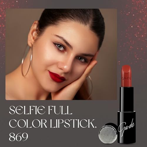 Image of GA-DE Selfie Full Color Lipstick, 869 - Long Lasting High Pigment Lipstick with Argan Oil - Creamy Radiant Shine and Hydrating Benefits - 0.14 oz
