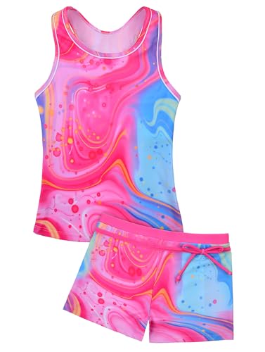 Image of Uhnice Girls Swimsuit Two Piece Tankini Swimwear with Boyshort