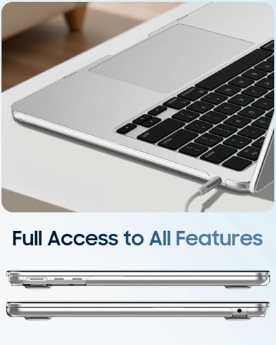 Image of Case for MacBook Air 13.6 Inch A3449 A3240 A3113 A2681 (2026 2025 2024 2023 2022 Release) - Protective Snap On Hard Shell Cover for MacBook Air 13.6 Inch M5 M4 M3 M2 Chip (Crystal Clear)