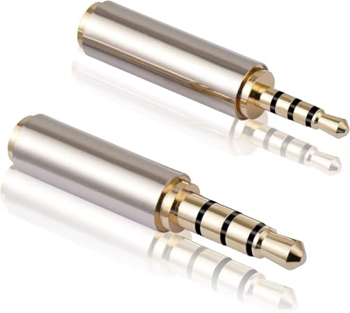 AYMBH 3.5 mm Male to 2.5 mm Female & 2.5 mm Male to 3.5 mm Female Audio Headphone Adapter Pair, Gold-Plated Connectors for High-Fidelity Stereo Sound, Compact & Portable Plug-and-Play Converter AYMBH 3.5 mm Male to 2.5 mm Female & 2.5 mm Male to 3.5 mm Female Audio Headphone Adapter Pair, Gold-Plated Connectors for High-Fidelity Stereo Sound, Compact & Portable Plug-and-Play Converter