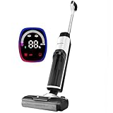 Hearten Nass Trockensauger Akku, Tiefenreinigungswasser Durch Elektrolyse Erzeugen,Sprachansage, Staubsauger mit Wischfunktion, Selbstreinigung, LED-Display für Harte Boden,Tierhaare Kindern Haushalte