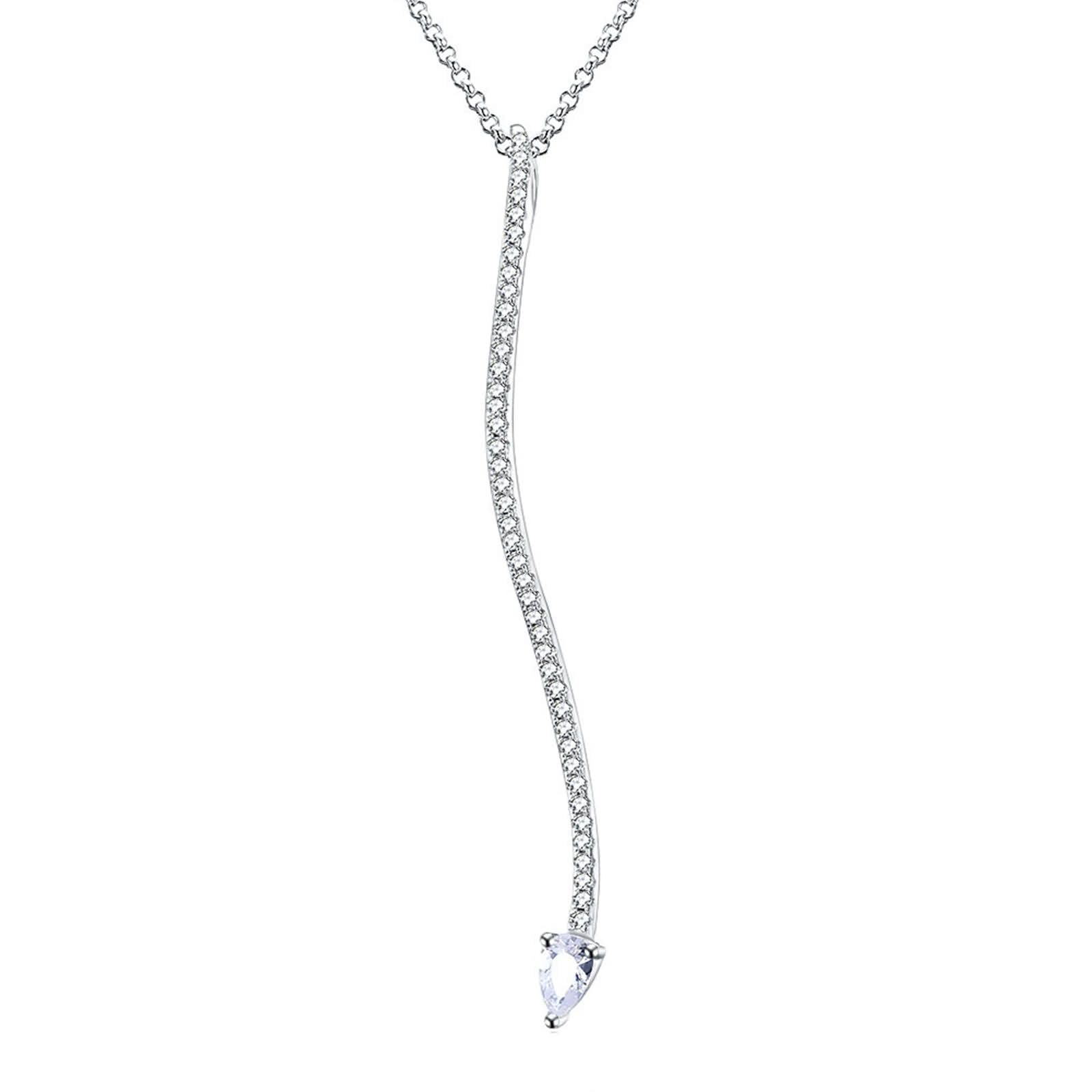 Ciondoli Collana Argento Donna,Ciondolo Collana Argento 925 Donna Goccia D'Acqua con Zirconia Cubica Collane Argento