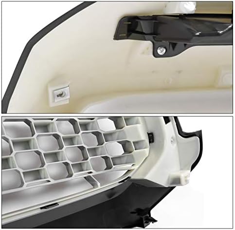 Mesh Front Upper Grille+Hood Bulge Molding Silver/Gloss Black Shell Compatible with 2014-2021 Toyota Tundra