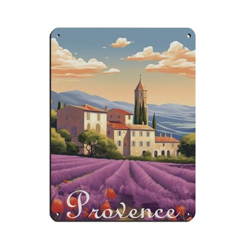 Affiche rétro voyage en métal 30x40 cm avec trous de fixation - 2