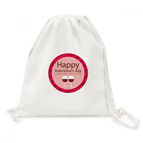 Sac à cordon Rose Bonne Saint-Valentin en toile pour voyage et sorties