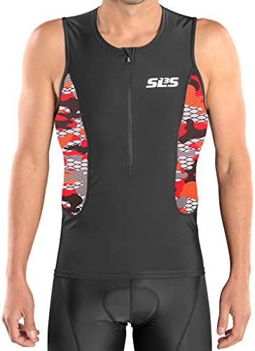 Tri Top Mens - Mens Triathlon Top - 2 Pockets FRT Jersey - Singlet - Designed by Athletes for Athletes