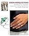 DAYBYDAY Sterling Silver Emerald Ring May Birthstone Rings for Women Green Butterfly Ring Marquise Engagement Ring Size 7