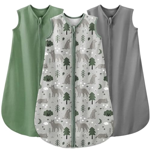 Image of Yoofoss Baby Sleep Sack 24-36 Months Wearable Blanket for Babies 100% Organic Cotton 2-Way Zipper TOG 0.5 Toddler Sleeping Sack 3 Pack, Sleep Sacks