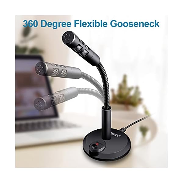 Veetop USB Mikrofon PC und Laptop, Standmikrofon mit 360 Grad Aufnahmefähigkeit, Rauschunterdrückung und EIN-Knopf… – Bild 7