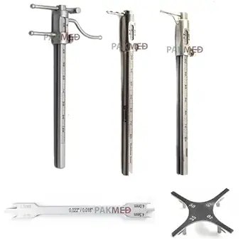 3 Pcs Dental Implant Orthodontic Gauge Dental Venus VDO Apollo Gauge with Boley Gauge Bracket Height Moveable Adjustable Positioning Measuring Gauge Lab Measuring Instruments (20-100) mm (PAKMED)