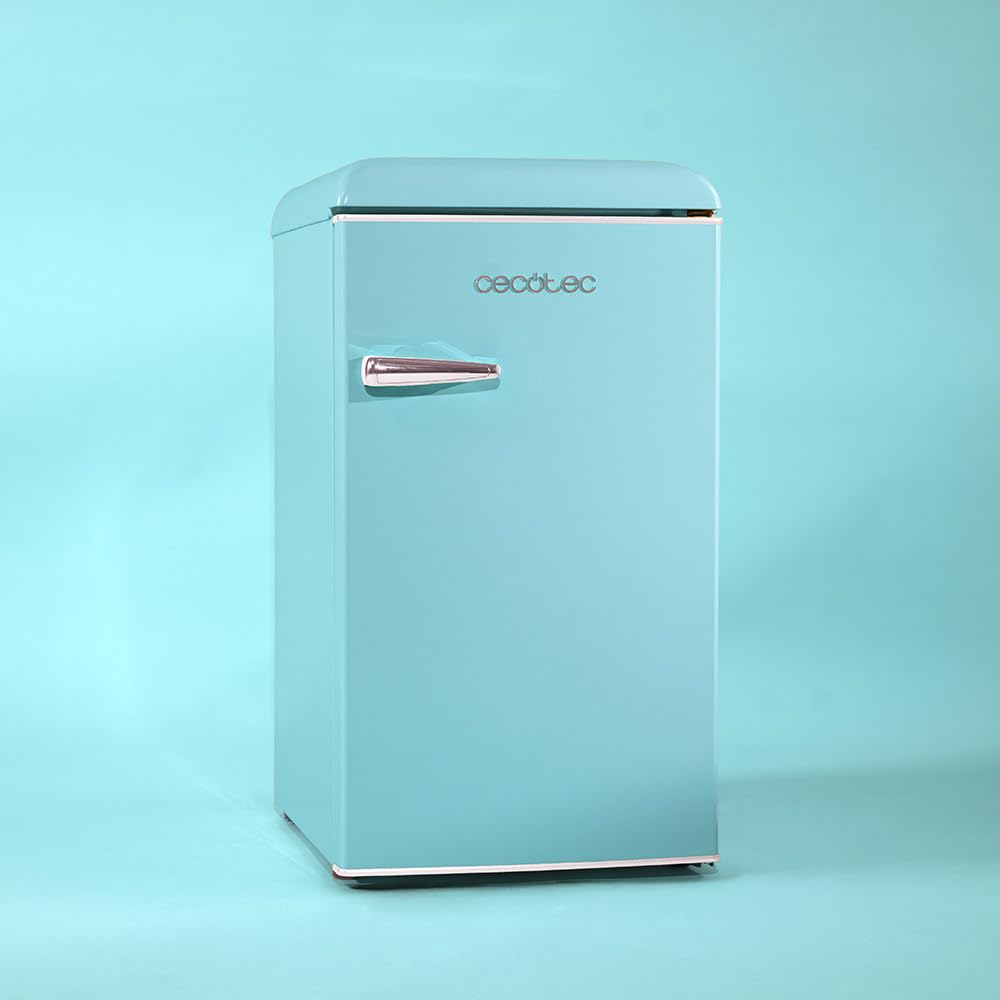 Cecotec Mini Retro-Kühlschrank Bolero Coolmarket TT Origin 103 Blau E. Mini Retro-Kühlschrank Blau, 89,3 cm hoch und 48,7 cm breit, 95 L Fassungsvermögen und Energieklasse E.