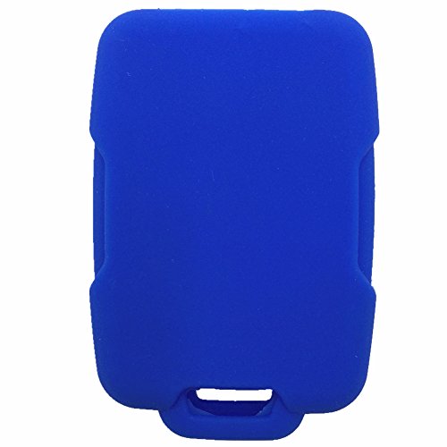 Ezzy Auto Blue Silicone Rubber Key Fob Case Key Cover Keyless Remote Jacket Skin Protector fit for Silverado Colorado GMC Sierra Yukon Cadillac