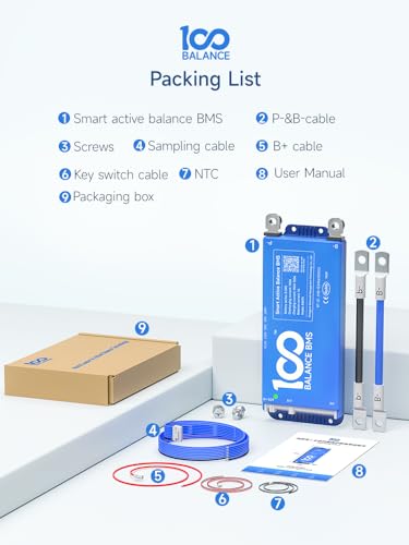 Image of 100BALANCE BMS 100A Active Balance 1A 4S-8S Build in Bluetooth Cell Balancing Smart PCB Battery Protection Board for Li-ion /Lifpo4 /LTO Lithium Battery Pack