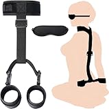 Sex Bondage BDSM-Set – Rückenhandschellen Sexbett Erwachsenenspielset Verstellbare Bondage-Ausrüstung und Zubehör Seilpaare Sexspielzeug Fesseln für Hals- und Handgelenksspreizer SM-Spiele
