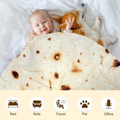 Image of mermaker Burritos Tortilla Swaddle Blanket Baby for Toddler Newborn, 285 GSM Soft Flannel Taco Wrap Blanket Funny Gifts for Baby Shower Boys Girls, 36 inch