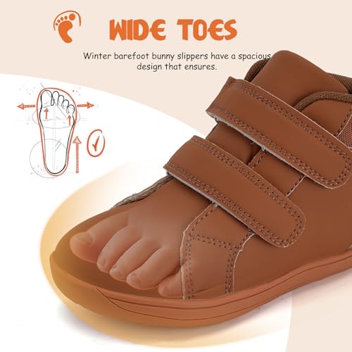 WateLves Toddler Little Kids Wide Barefoot Shoes Boys Girls Winter High Top Minimalist Sneakers Ankle Boots Leather Uniform Dress Shoes Naturally Splay2