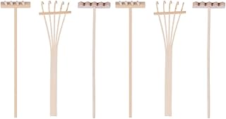 ARTIBETTER 6Pcs Mini Ancinho De Bambu Conjunto de Mini Ferramenta de Jardim Ancinho de Jardim Zen Meditação Zen Areia Rocha DIY Kit Jardim Zen Rake Em Miniatura Fidget Brinquedo para Pai