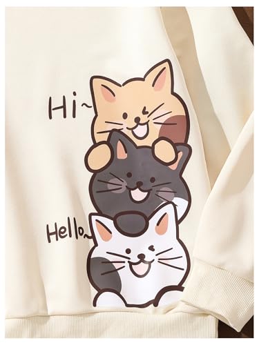 Image of SweatyRocks Girl's 2 Piece Outfits Long Sleeve Graphic Hoodies Sweatshirts and Pants Set Multicolor 8Y