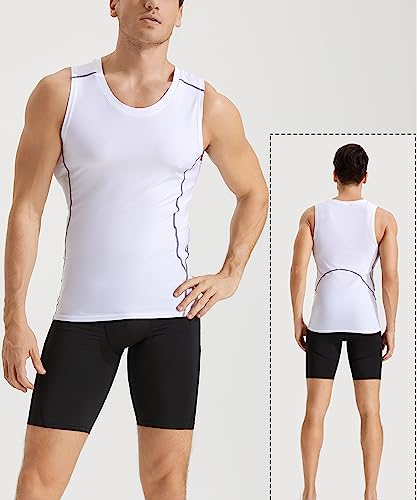 5 Pack Men's Athletic Compression Shirts Sleeveless Tank Top Running Basketball Workout Base Layer2