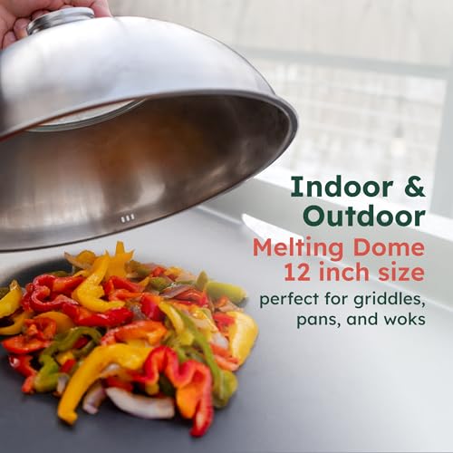 Cúpula para parrilla acero inoxidable 12 pulg con termómetro miniatura 5