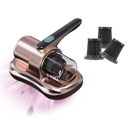 Lumewave Bed Vacuum Cleaner, Household High-Frequency Strong Removal Instrument, Handheld Deep Mattress Vacuum Cleaner, Wireless Vacuum Cleaning Remover Instrument (Gold)