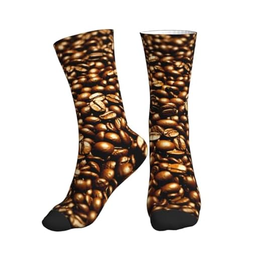 LIXLZH Funny Roasted Coffee Beans Print Mid-Tube Socks Men Women Daily Wear Sports Gym Training Football Basketball Tennis