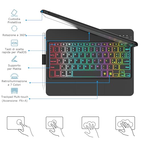 MMK Tastatur Hülle für iPad 10.2 Zoll (9/8/7 Generation 2021/2020/2019) – Ansicht 4