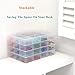 BangQiao 2 Pack Fixed 12 Grids Clear Plastic Organizer Sorting Tray and Transparent Storage Divider Box Container Case for Hardware, Craft, Sewing Kit, Office Supplies, Small Parts